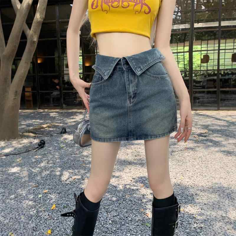 デニムスカート 女性用 大きいサイズ 高腰 フレア 半身スカート 甘辛 スリムライン 夏用 通勤 普段使い デニム素材 伸縮性 軽量 ビッグシルエット ブルー系