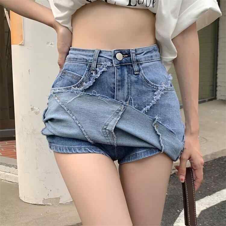 デニムスカート 女性用 夏 コットン ハイウエスト Aライン 包み込み ミモレ丈 フレア 膝丈 スリムフィット 防ずれ 軽量 通勤 普段使い カジュアル 伸縮性 吸湿速乾 ビッグシルエット