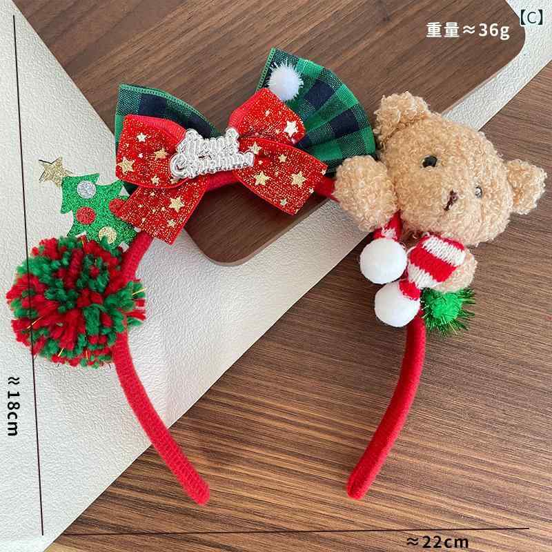 クリスマス ヘアアクセサリー 女の子用 子供 かわいい 頭飾り 熊 ヘアバンド 女児 ...