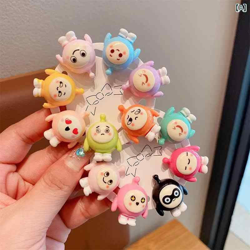 ヘアアクセサリー 女の子用 かわいい 卵型 キャラクター パーティー サイド ミニ ...