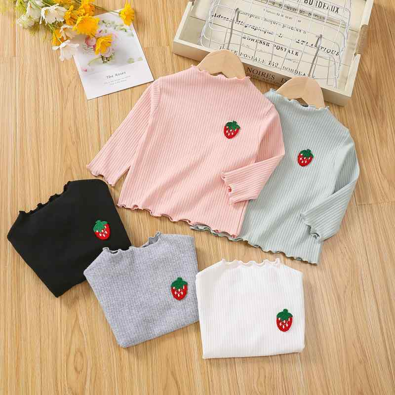 女の子 長袖 Tシャツ 純棉 女児 内側用 上着 春秋 かわいい 子供 打底シャツ トッ...