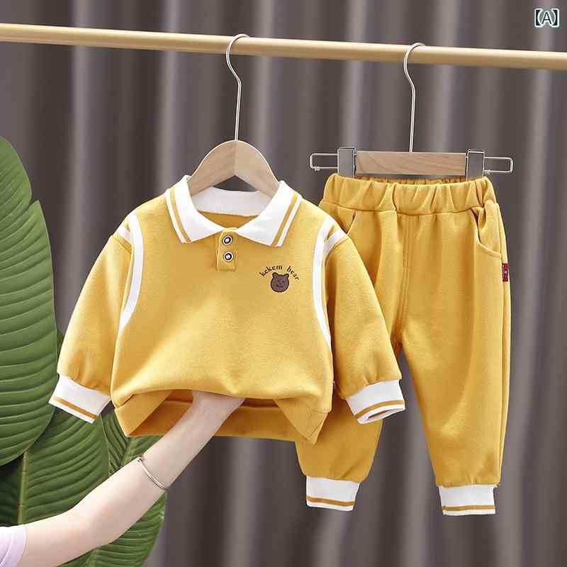 男の子 フード付き スウェット セット 春夏 長袖 スタンドカラー Tシャツ 子供 2点セット コットン 混紡 軽量 通気性 伸縮性 普段使い カジュアル スタイル ブラック グレー ネイビー