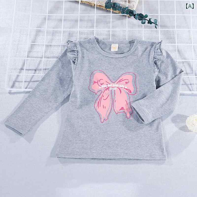 女児 トップス 長袖Tシャツ 春夏 女の子用 綿 伸縮性 蝶結び 韓国 上着 日常使い ...