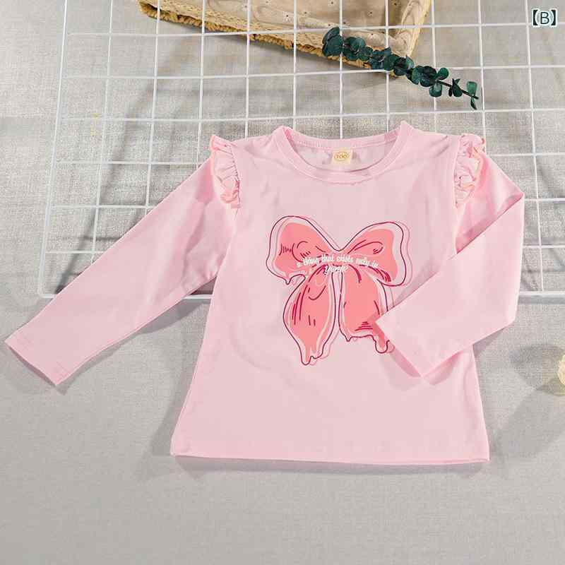 女児 トップス 長袖Tシャツ 春夏 女の子用 綿 伸縮性 蝶結び 韓国 上着 日常使い ...