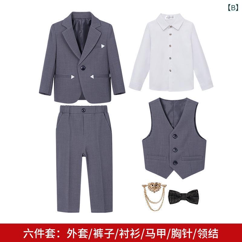 子供服 男の子 西装 英倫スタイル 紳士服 セット スーツ ジャケット ズボン 中小サ...