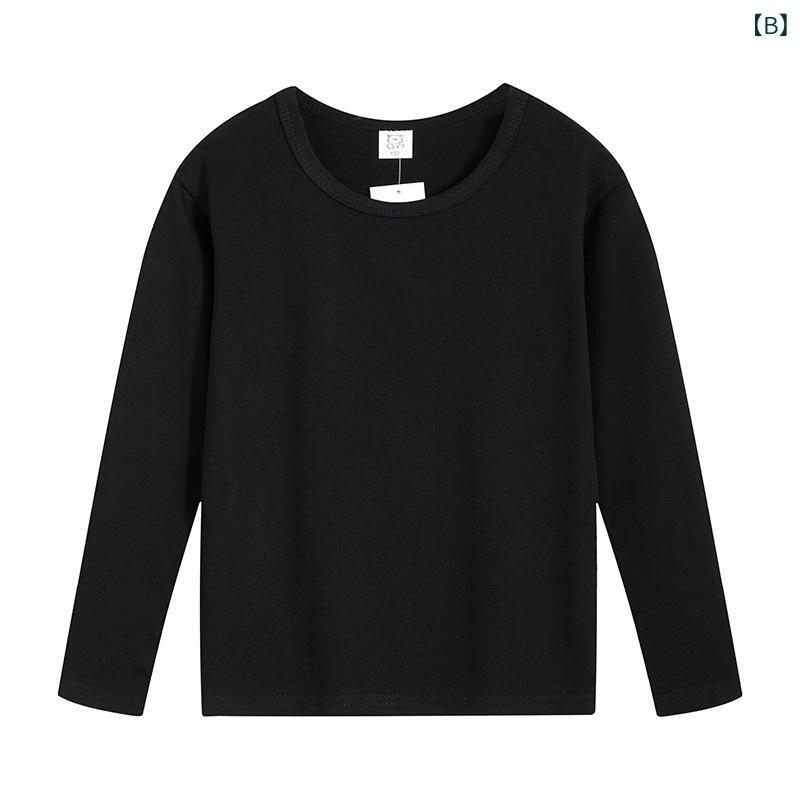 長袖Tシャツ キッズ 男の子 女の子 3-15歳 春夏 純色 吸汗 速乾 コットン 綿素材 ...