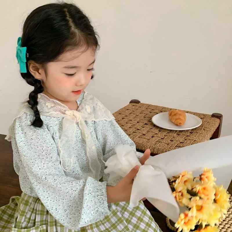 女児 トップス フラワー柄 シャツ 春夏 切り替え レース ショール セット かわいい 女の子 子供服 綿素材 軽量 通学用 普段使い ピンク系 アイボリー 伸縮性 吸湿速乾 ビッグシルエット ドルマン袖 ラウンドネック ソフトタッチ 日常着 ガーリー