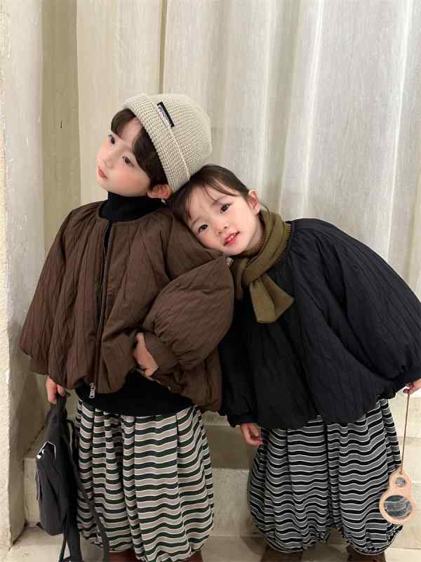 子供服 男の子 女の子 ベビー 冬用 綿 厚手 コート 外套 保暖 泡泡袖 フィット ウィンター 暖か 柔らかい素材 軽量 ゆったりシルエット