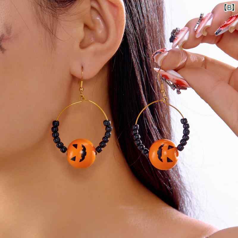 ピアス レディース 万聖節 ハロウィン かぼちゃ お化け クモ コウモリ 猫 モチーフ デザイン 大ぶり 個性的 かわいい おしゃれ デコレーション パーティー グッズ アクセサリー ジュエリー 雑貨 仮装 衣装 コスプレ 小物 イベント 飾り 記念日の商品画像 3