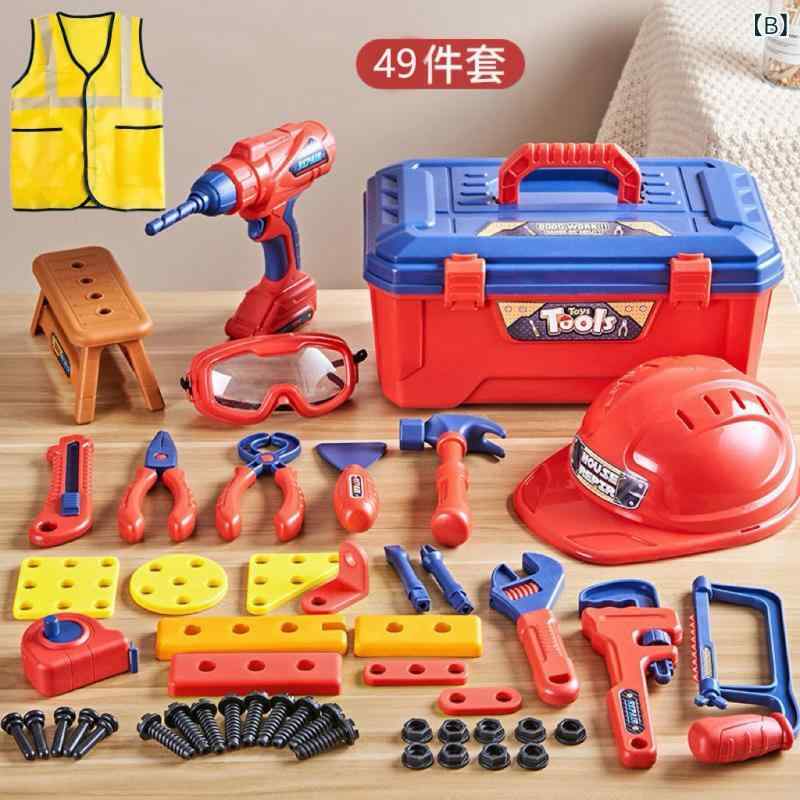 知育玩具 男の子 キッズ ツールボックス 工具セット ごっこ遊び 組み立ておもちゃ ...
