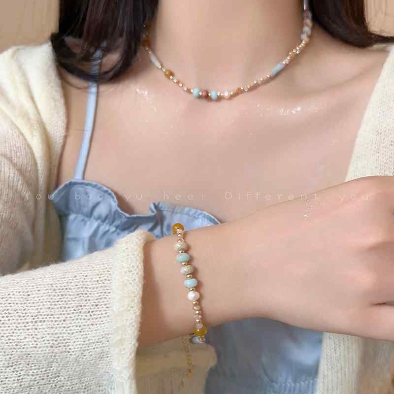 Other - ブレスレット 女性用 かわいい 珠 真珠 筒型 ビーズ チェーン ファッション 気質 小众 個性 ネックレス 鎖骨チェーン 百搭 アクセサリー 普段使い 軽量 シンプル デザイン
