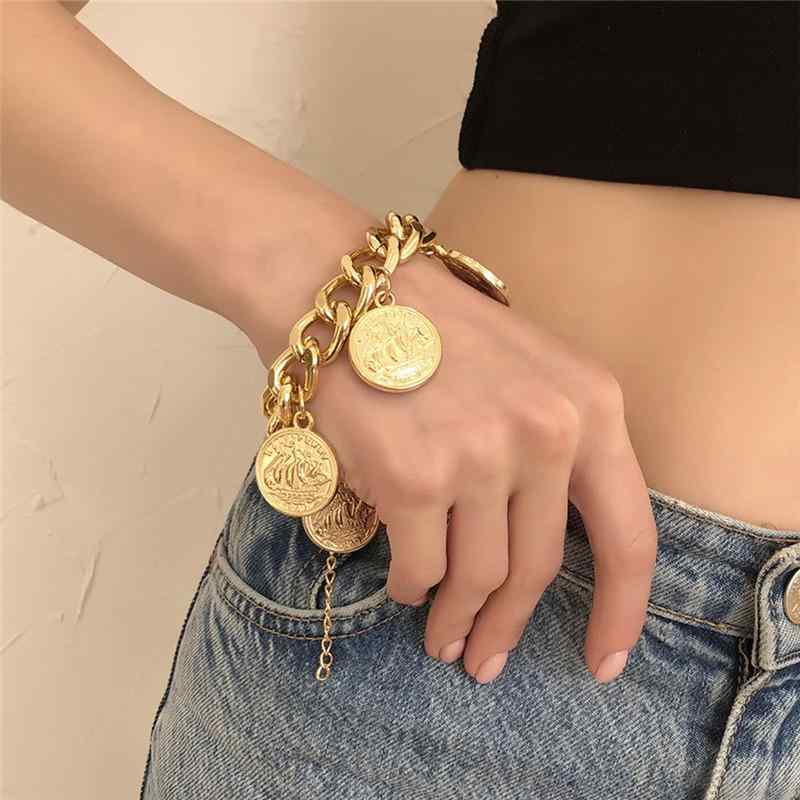 樂天商城 - 手链 女性用 ヒップホップ かわいい ブレスレット インスピレーション トレンド ストリートファッション ペンダント シングルレイヤー アクセサリー 軽量 ゴールド系 シルバー系 普段使い デート用