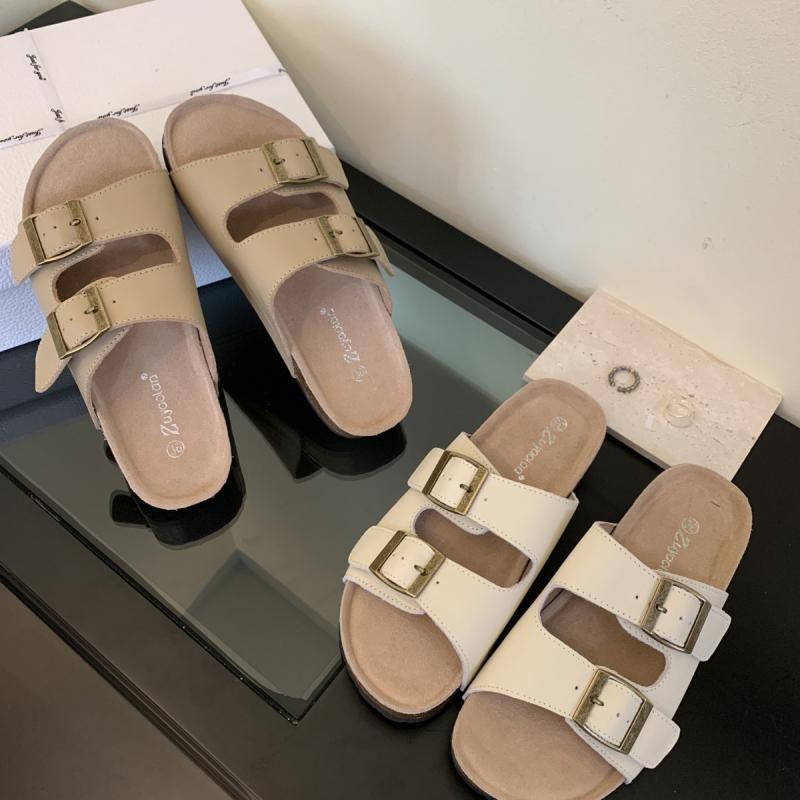 Suspenders - 女性用 厚底 ドラッグシューズ 牛革 シューズ 中底 磨砂加工 厚底サンダル 女性シューズ 厚底デザイン 足入れ式 履きやすい 牛革素材 軽量 普段使い 秋冬 ブラック系 ブラウン系