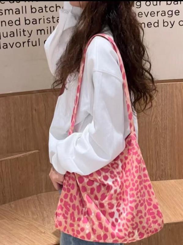 トートバッグ 女性用 韓国 学院スタイル キャンバス 豹柄 切り替え ハンドバッグ ショルダーバッグ 大容量 普段使い カジュアル 軽量 通学 ショッピング ブラック ピンク系 ブラウン 春夏 秋冬