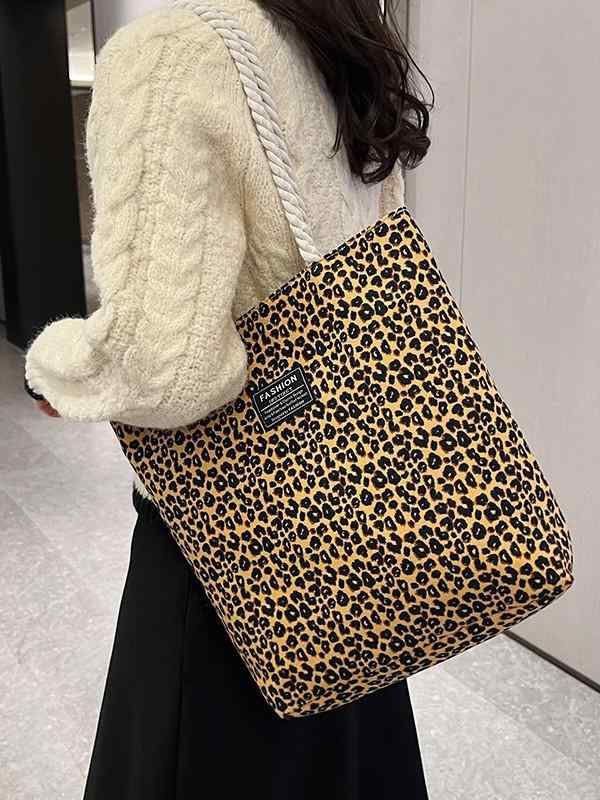 女性用 トートバッグ ヒョウ柄 プリント キャンバス ショルダーバッグ ハンドバッグ ファッション 韓国スタイル 普段使い 軽量 通勤 通学 ショッピング ブラック ピンク系 ブラウン 秋冬 切り替えデザイン 伸縮性