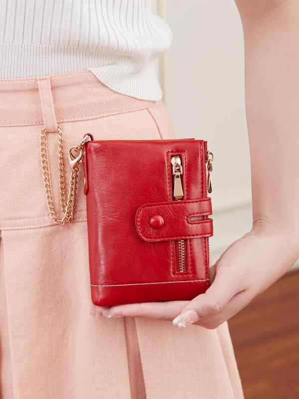Rakuten - レディース 財布 短財布 三つ折り 女性用 欧米 ファッション カード入れ 取り外し可能 小銭入れ 大容量 二重ジッパー 多機能 普段使い 軽量 合皮 ブラック ピンク系 ブラウン コンパクト スタイリッシュ 収納力 実用性