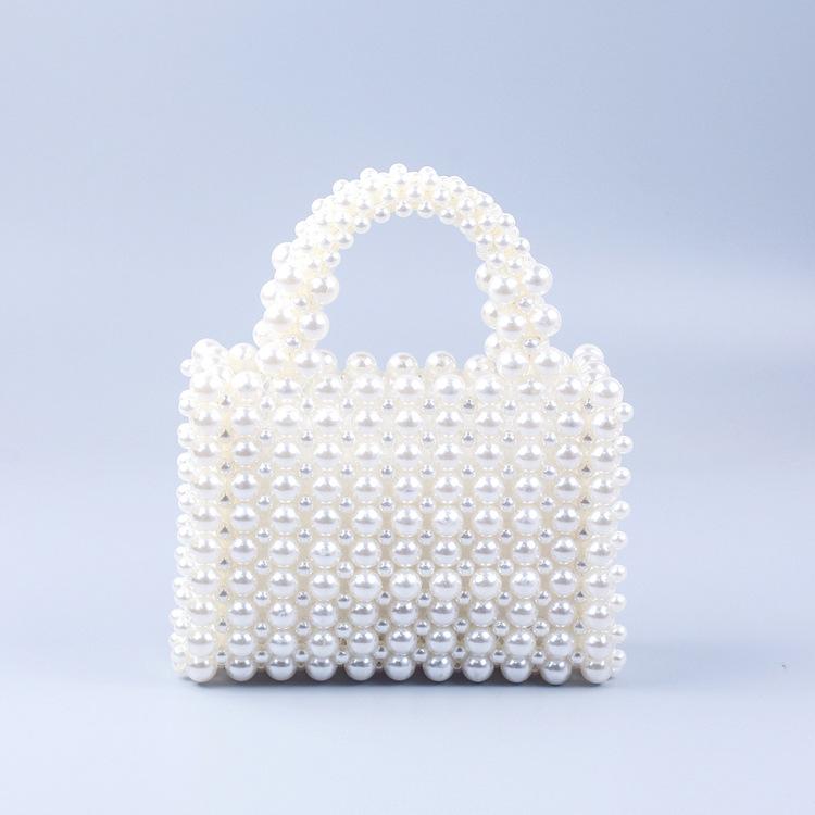 C, G, K - ハンドバッグ 女性用 かわいい アクセサリー ハンドメイド ビーズ 編み込み ハンドヘルド バッグ ミニ ショルダー クラッチ 鞄 軽量 普段使い 通勤用 デート アクセント グリーン ピンク系 アイボリー ビーズ刺繍 アクセサリー装飾 ハンドメイド