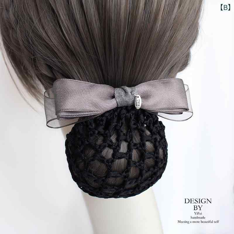 ヘアアクセサリー レディース ヘアネット シニヨンカバー バレッタ 髪飾り 仕事用 ...