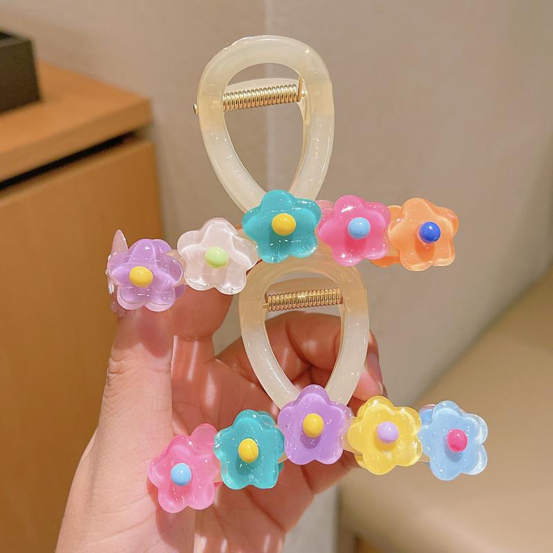 ヘアアクセサリー レディース ヘアクリップ 髪留め 髪飾り バンスクリップ 花柄 フ...