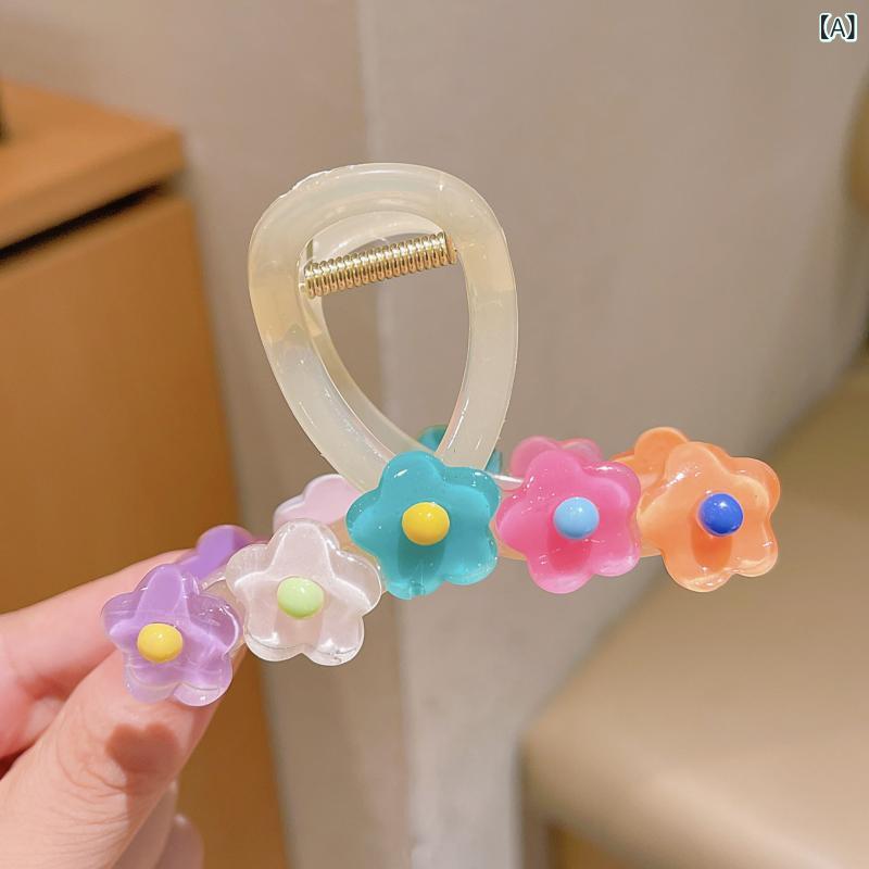 ヘアアクセサリー レディース ヘアクリップ 髪留め 髪飾り バンスクリップ 花柄 フ...