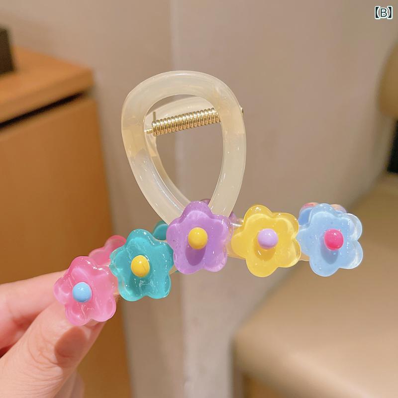 ヘアアクセサリー レディース ヘアクリップ 髪留め 髪飾り バンスクリップ 花柄 フ...