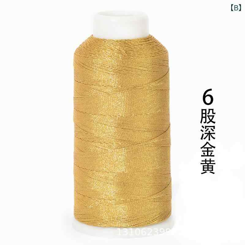 リバーパディの手芸用糸 レディース メンズ 手芸素材 金銀糸 3股 6股 9股 12股 混合金糸 DIY用 編み込み紐 ブレスレット ネックレス 製作材料 アクセサリーパーツ ハンドメイド 飾り紐 金色 銀色 光沢感 高級感 華やか 丈夫 耐久性 手編み道具 手芸愛好｜アングル3