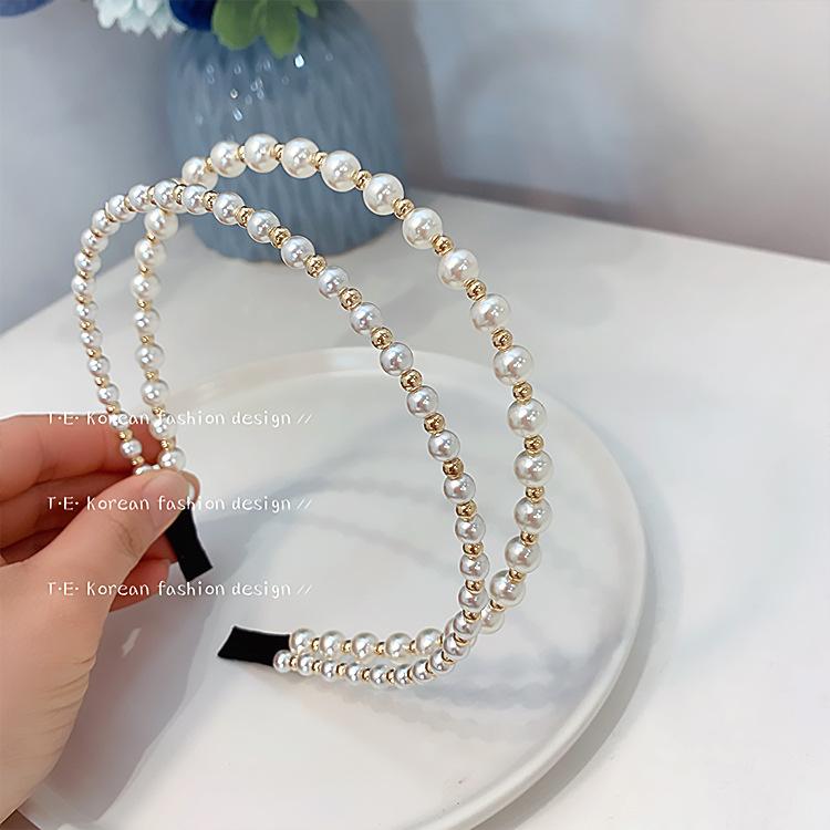 カチューシャ レディース ヘアアクセサリー 髪飾り 真珠 パール 二連...