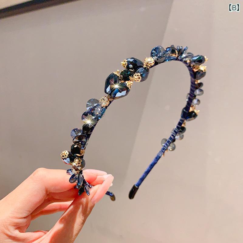 カチューシャ レディース ヘアアクセサリー 髪飾り ビジュー付き クリスタル キラ...