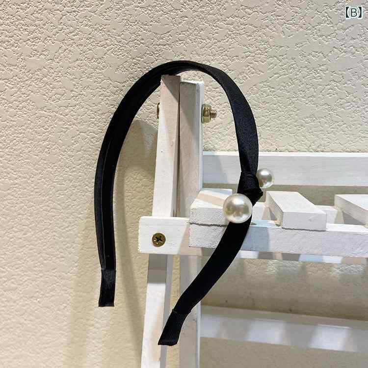 ヘアアクセサリー レディース カチューシャ 髪飾り サテン リボン パール キラキラ...