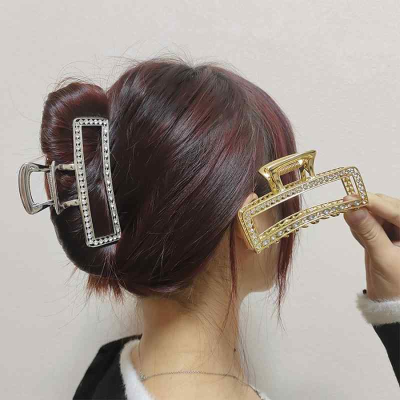 ヘアクリップ レディース シンプル かわいい 韓国 髪留め 髪飾り キラキラ ジルコ...