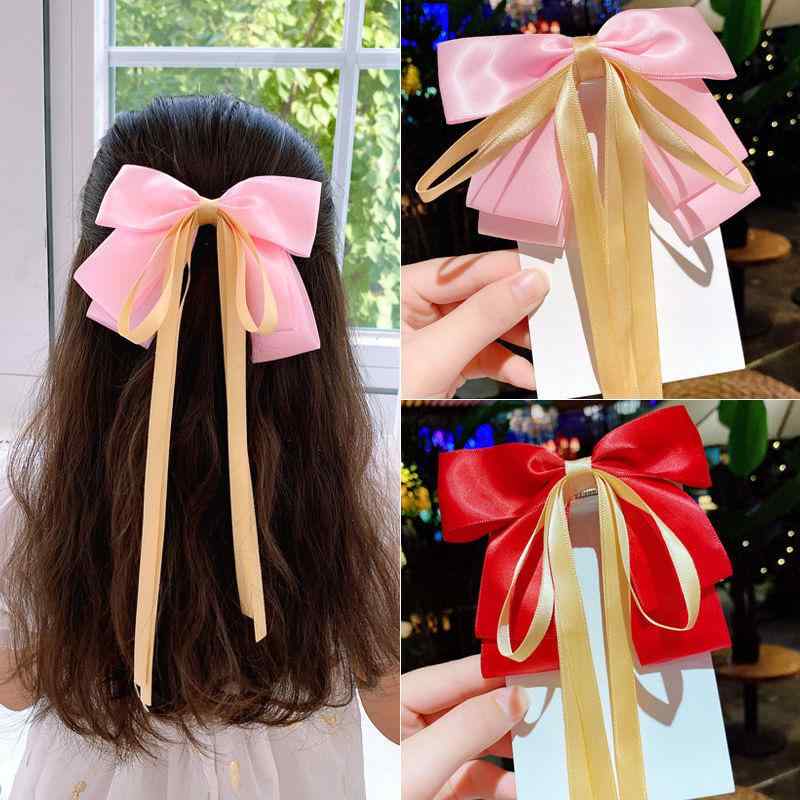 ヘアアクセサリー 子供用 女の子 キッズ ヘアクリップ リボン 髪飾り 髪留め 発表会 かわいい プリンセス 大きめリボン フリンジ付き おしゃれ カジュアル フォーマル 七五三 卒園式 入学式 パーティー イベント 華やか ファッション小物 ギフト