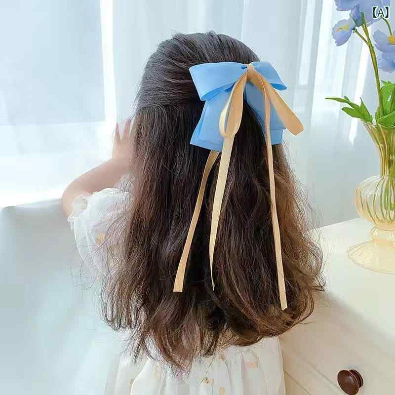 リバーパディのヘアアクセサリー 子供用 女の子 キッズ ヘアクリップ リボン 髪飾り 髪留め 発表会 かわいい プリンセス 大きめリボン フリンジ付き おしゃれ カジュアル フォーマル 七五三 卒園式 入学式 パーティー イベント 華やか ファッション小物 ギフト｜アングル2