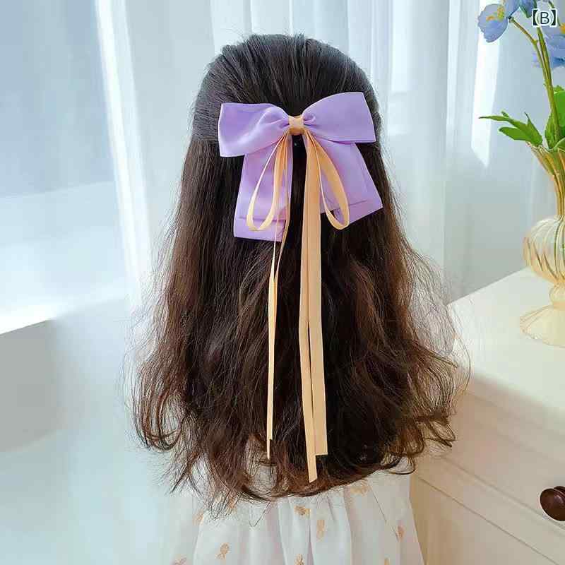リバーパディのヘアアクセサリー 子供用 女の子 キッズ ヘアクリップ リボン 髪飾り 髪留め 発表会 かわいい プリンセス 大きめリボン フリンジ付き おしゃれ カジュアル フォーマル 七五三 卒園式 入学式 パーティー イベント 華やか ファッション小物 ギフト｜アングル3