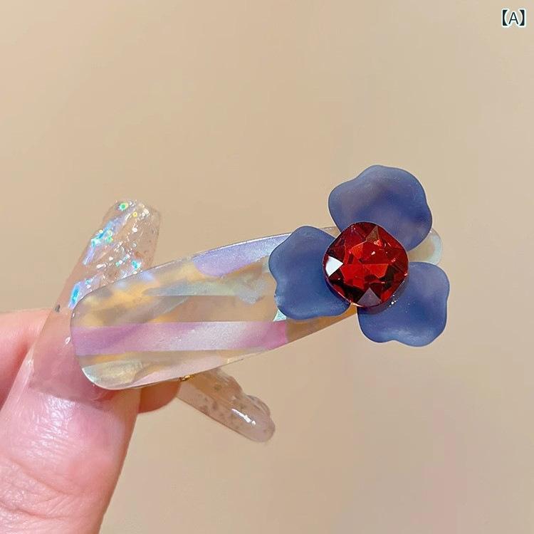 ヘアクリップ レディース ヘアピン 髪留め 髪飾り 花 フラワーモチーフ アセテート...