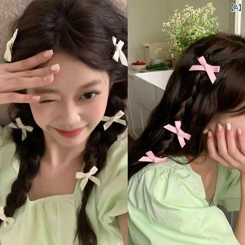 リバーパディのヘアクリップ レディース リボン バレッタ 髪飾り ミニ 小さめ 前髪クリップ サイドクリップ 髪留め 少女 かわいい ヘアアクセサリー 髪飾り おしゃれ 上品 清楚 シンプル ヘアピン 小ぶり 留め具 まとめ髪 簡単アレンジ 毎日使い 通勤 通学 デイ｜アングル2