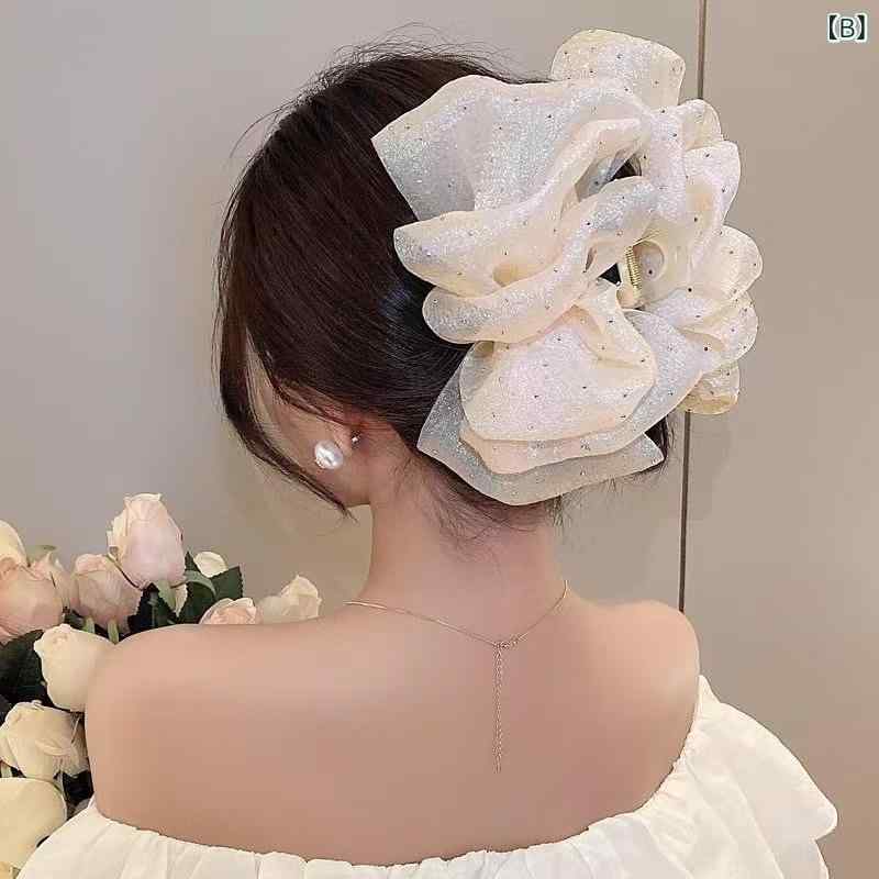 ヘアクリップ レディース バンスクリップ ヘアアクセサリー 髪留め 髪飾り 挟むだ...