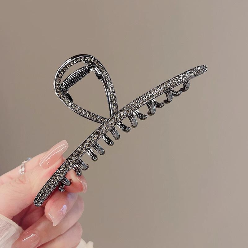 ヘアアクセサリー レディース 髪留め バンスクリップ ヘアクリップ ブラック 黒色 ...