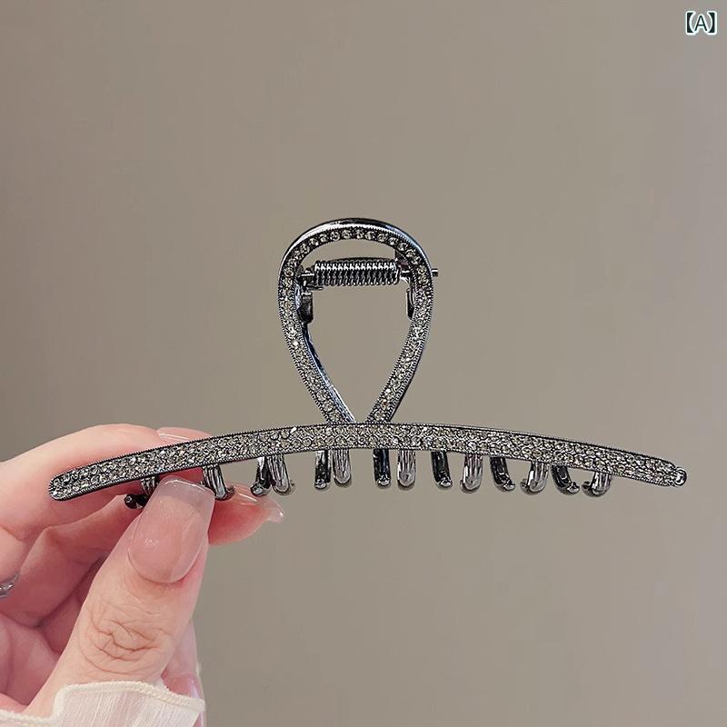 ヘアアクセサリー レディース 髪留め バンスクリップ ヘアクリップ ブラック 黒色 ...