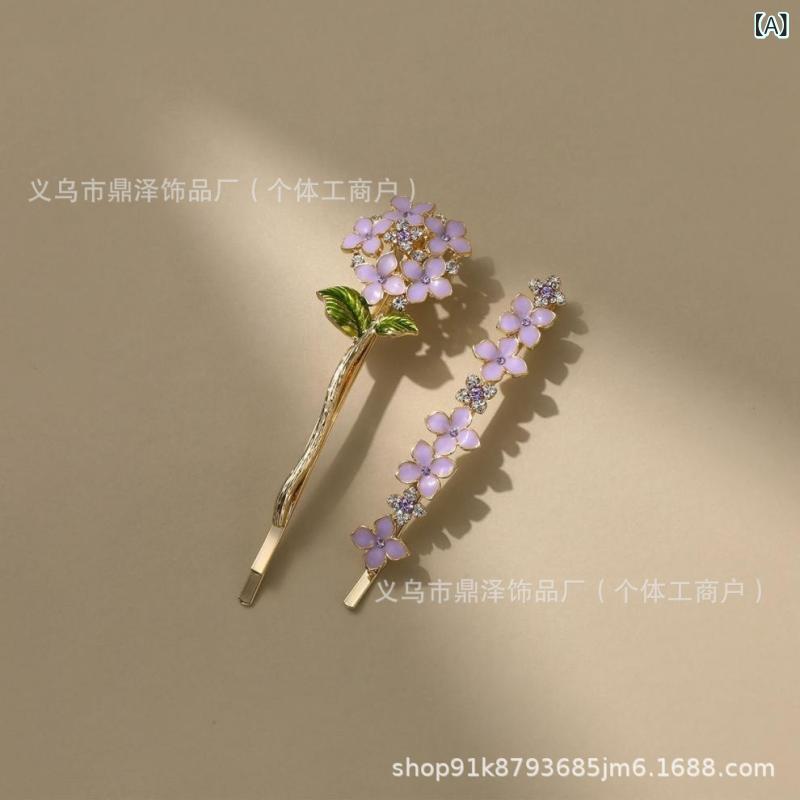 ヘアクリップ レディース ヘアアクセサリー 髪留め 髪飾り クリップ ピン 花柄 フ...