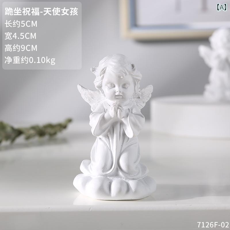 置物 レディース 天使 彫像 樹脂 フィギュア デスク用 ミニ インテリア 雑貨 ウェディング 用品 恋人 人形 装飾品 オブジェ かわいい デスク周り おしゃれ 小物 飾り付け 誕生日 ギフト プレゼント エレガント 高級感溢れる ディスプレイ 装飾用 riverpaddy-11684453 リバーパディ サンプル画像2