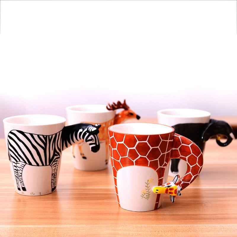 マグカップ レディース メンズ 陶器製 3D 立体 手描き イラスト アニマル 動物 麒麟 キリン 珈琲カップ ティーカップ コップ 食器 キッチン雑貨 インテリア 雑貨 かわいい おしゃれ ギフト 贈り物 普段使い オフィス用 持ちやすい 取っ手付き riverpaddy-11661006 リバーパディ パッケージ画像