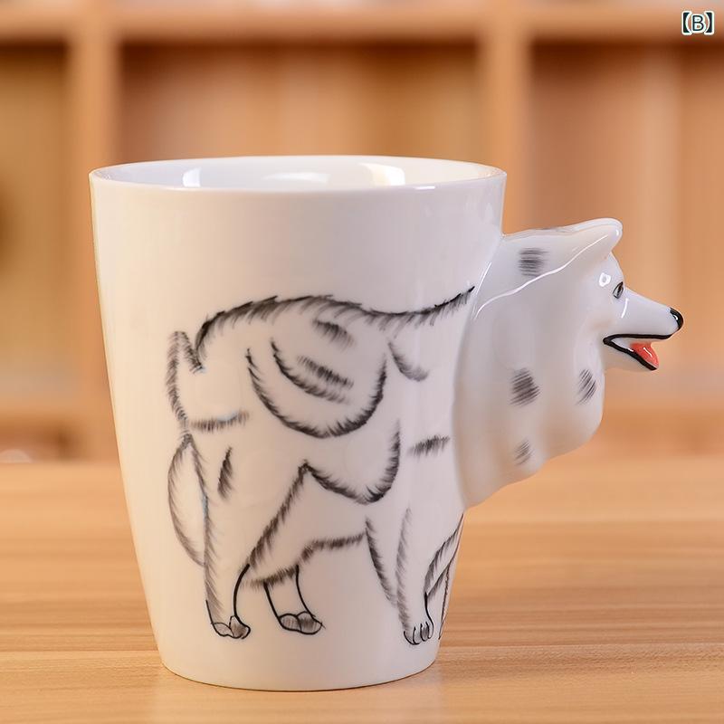 マグカップ レディース メンズ 陶器製 3D 立体 手描き イラスト アニマル 動物 麒麟 キリン 珈琲カップ ティーカップ コップ 食器 キッチン雑貨 インテリア 雑貨 かわいい おしゃれ ギフト 贈り物 普段使い オフィス用 持ちやすい 取っ手付き riverpaddy-11661006 リバーパディ サンプル画像3