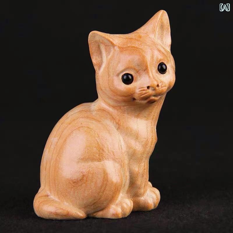 置物 レディース かわいい 猫 キャラクター 木製 彫刻 工芸品 自動車 カーアクセサリー インテリア雑貨 アート 小型 木彫り ハンドメイド 癒し おしゃれ ギフト 玄関 リビング 寝室 装飾品 オブジェ ミニチュア 動物モチーフ 置き物 天然素材 ク riverpaddy-11668708 リバーパディ サンプル画像2