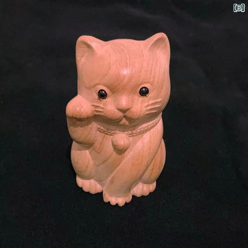 置物 レディース かわいい 猫 キャラクター 木製 彫刻 工芸品 自動車 カーアクセサリー インテリア雑貨 アート 小型 木彫り ハンドメイド 癒し おしゃれ ギフト 玄関 リビング 寝室 装飾品 オブジェ ミニチュア 動物モチーフ 置き物 天然素材 ク riverpaddy-11668708 リバーパディ サンプル画像3