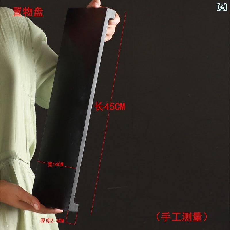 茶托 レディース 男性用 烏金石 盆栽台 敷板 飾り台 花台 盆栽トレイ 煎茶道具 石材 茶器置き 茶盤 天然石製 楕円形 卓上小物 シンプル ナチュラル 高級感 安定感 重厚感 インテリア 雑貨 玄関 リビング ディスプレイ 観葉植物用 器皿置き 和風 riverpaddy-11690811 リバーパディ サンプル画像2