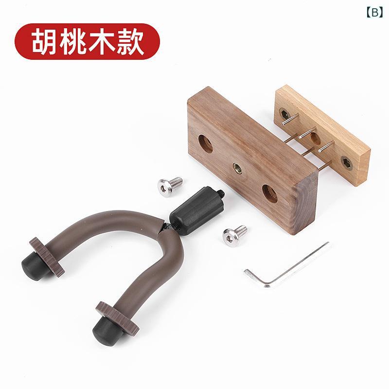 ギターハンガー 壁掛けフック 楽器ホルダー ウクレレ用 スタンド 木製 ベース用 頑...