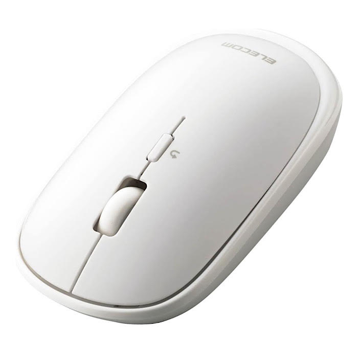 エレコム ワイヤレスマウス Bluetooth Slint M-TM10BBWH/EC 薄型 静音 4ボタン プレゼンモード機能付 Windows Mac Android iOS iPadOS FireOS対応 ホワイト