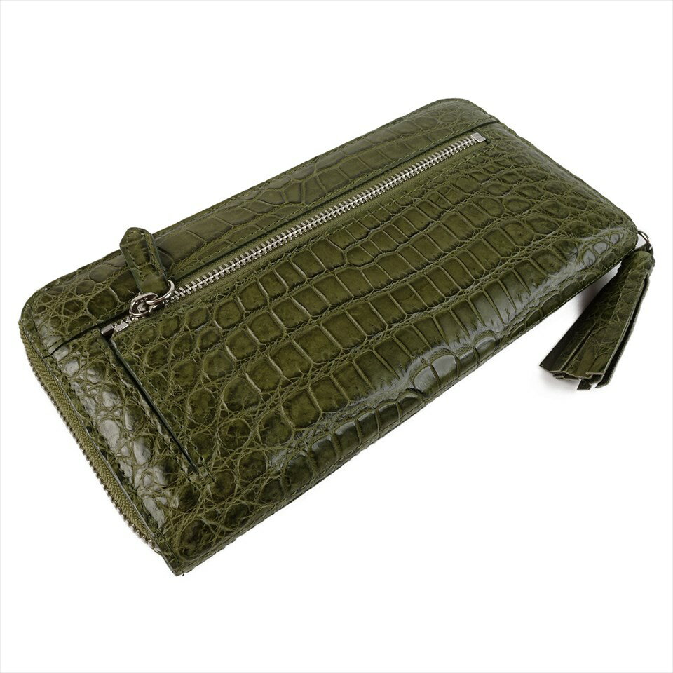 新品クロコダイルレザー長財布ラウン...