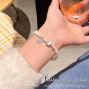 ラブペンダントブレスレット ハートビーズハンドチェーン ハンドメイドバロックパールバングルアクセサリー 新年ギフトジュエリー 誕生日 プレゼント クリスマス 記...
