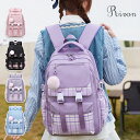 リュック レディース 大容量 リュックサック かわいい 軽量 背中ポケット キャリーオン機能 通学 リュックサック ポケット多い 学生 プレゼント 旅行 修学旅行 遠足 チェック柄 大容量 大人 女の子 高校生 14インチ